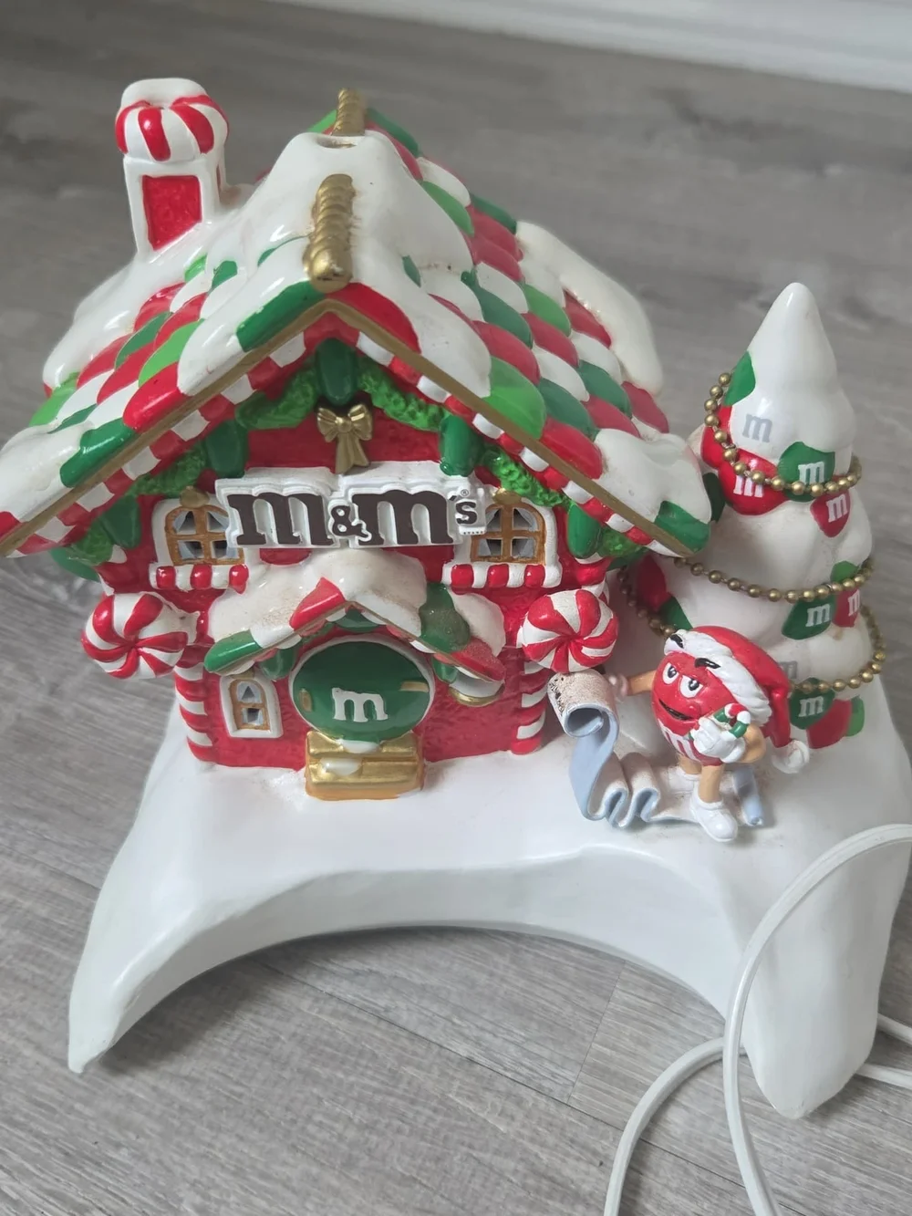 Vintage M&M'S Red & Green Candy Cottage Holiday Figurine